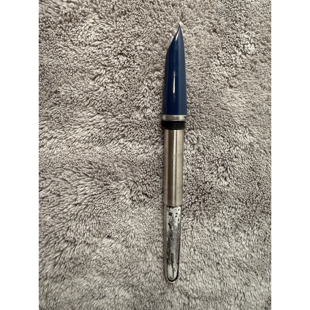 Parker Vintage 21 Blue Inverted Ridge Clip Fountain Pen